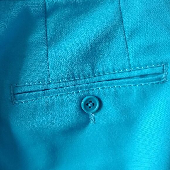 ZAC & RACHEL ZIP UP AQUA BLUE TURQUOISE CAPRI CROPPED PANTS SIZE 8 COTTON - Picture 6 of 9